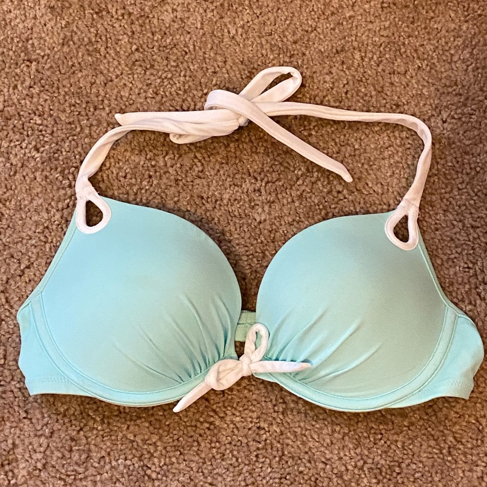 Victoria’s Secret blue & white push-up bikini top